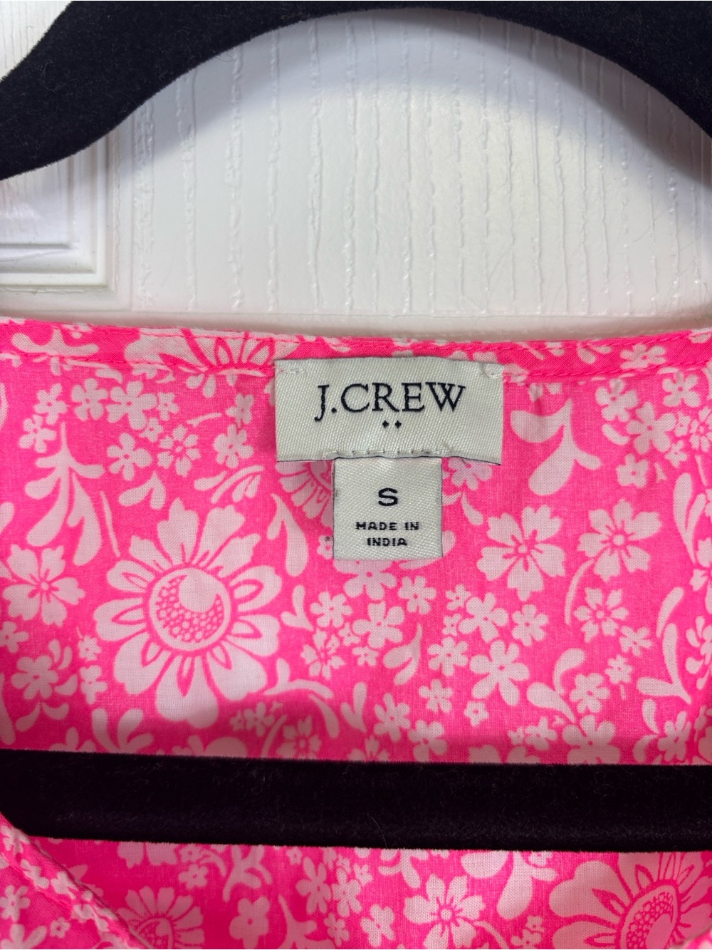 J. Crew neon pink floral tunic swim cover up sz sm - Picture 3 of 9
